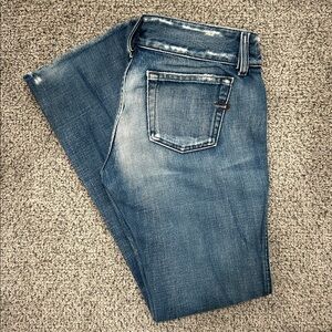 Diesel Faded Blue Flare Jeans with Distressing